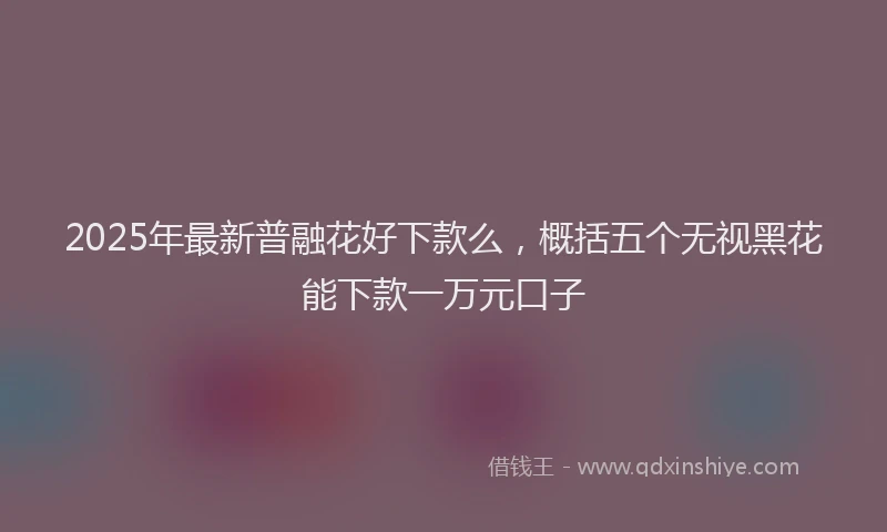 2025年最新普融花好下款么，概括五个无视黑花能下款一万元口子
