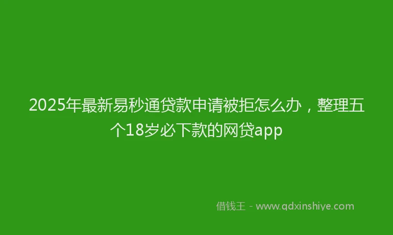 2025年最新易秒通贷款申请被拒怎么办，整理五个18岁必下款的网贷app