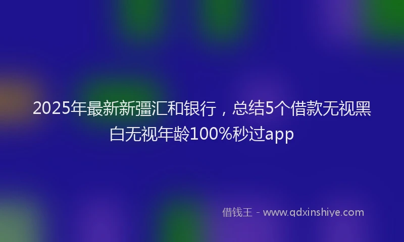 2025年最新新彊汇和银行，总结5个借款无视黑白无视年龄100%秒过app