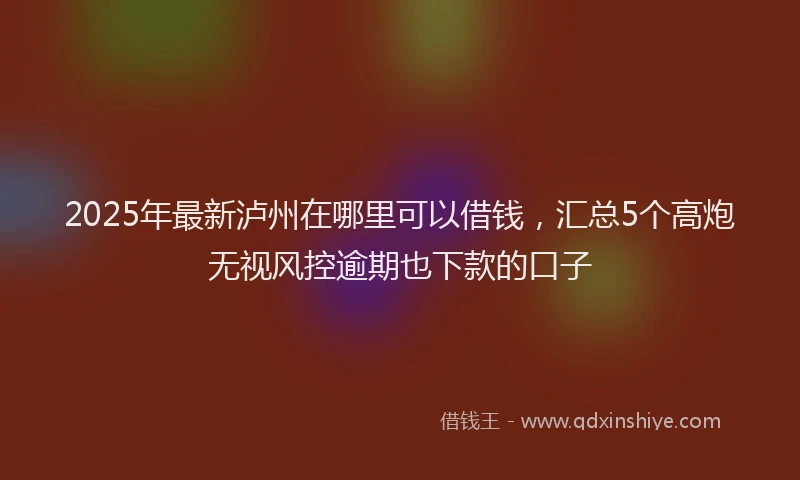 2025年最新泸州在哪里可以借钱，汇总5个高炮无视风控逾期也下款的口子