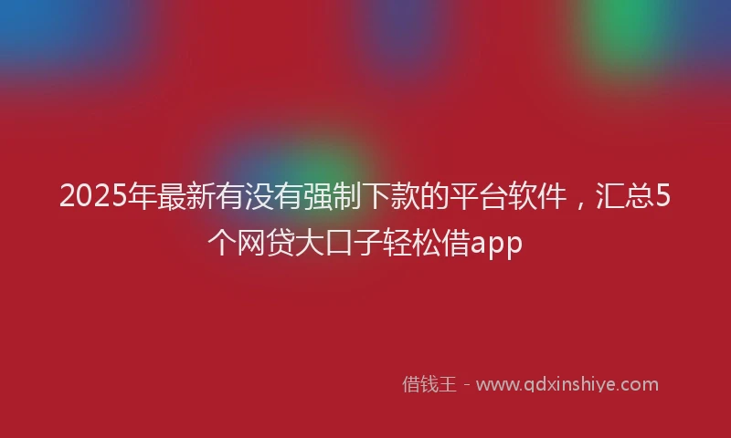 2025年最新有没有强制下款的平台软件，汇总5个网贷大口子轻松借app