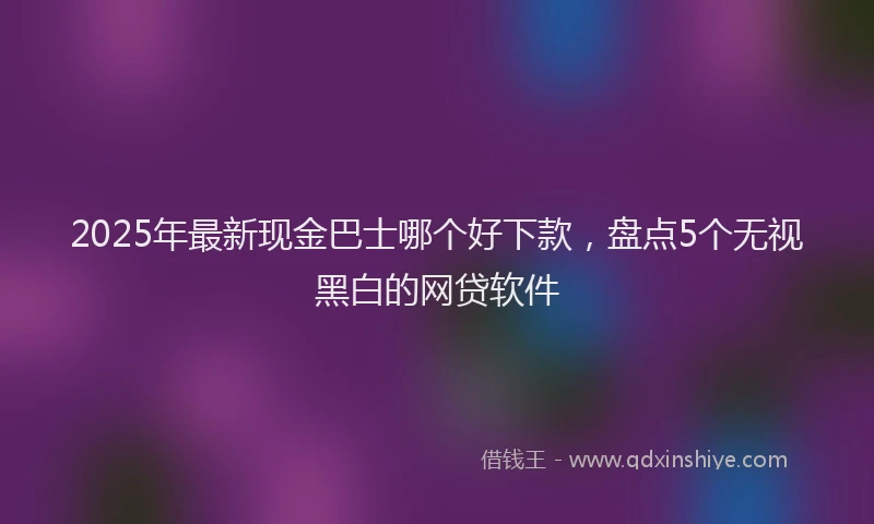 2025年最新现金巴士哪个好下款，盘点5个无视黑白的网贷软件