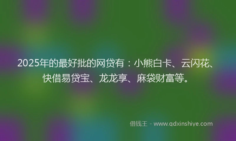 2025年的最好批的网贷有：小熊白卡、云闪花、快借易贷宝、龙龙享、麻袋财富等。