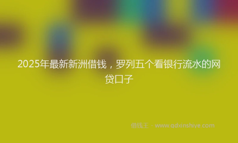 2025年最新新洲借钱，罗列五个看银行流水的网贷口子