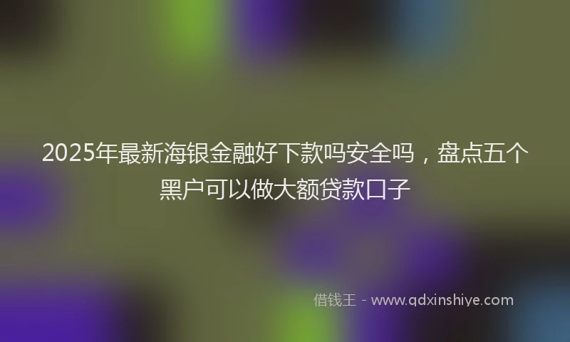 2025年最新海银金融好下款吗安全吗，盘点五个黑户可以做大额贷款口子