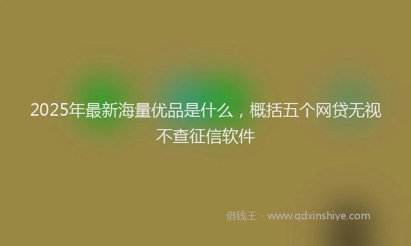 2025年最新海量优品是什么，概括五个网贷无视不查征信软件