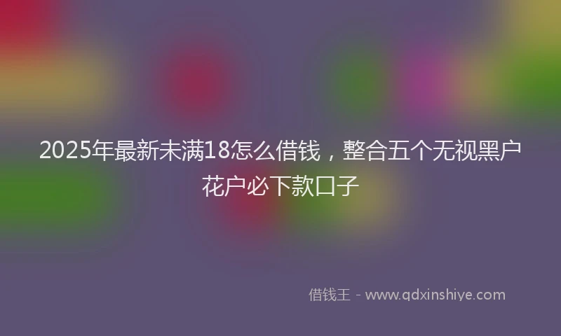 2025年最新未满18怎么借钱，整合五个无视黑户花户必下款口子