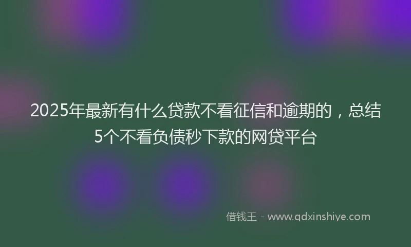 2025年最新有什么贷款不看征信和逾期的，总结5个不看负债秒下款的网贷平台