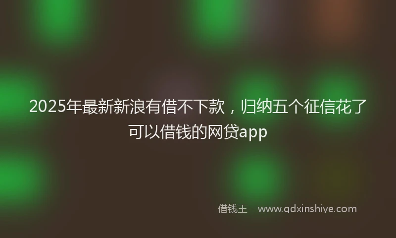 2025年最新新浪有借不下款，归纳五个征信花了可以借钱的网贷app
