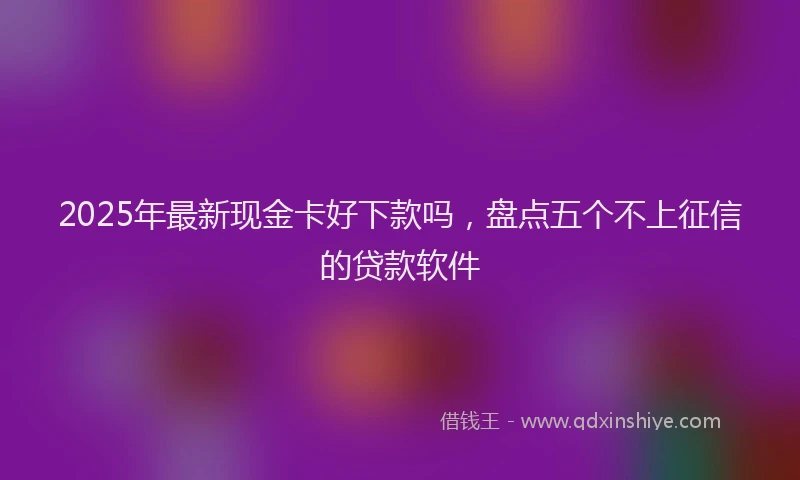2025年最新现金卡好下款吗，盘点五个不上征信的贷款软件