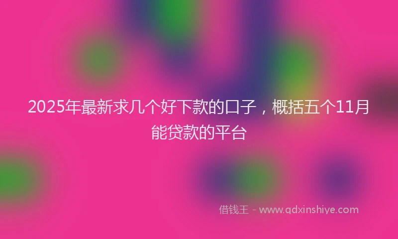 2025年最新求几个好下款的口子，概括五个11月能贷款的平台