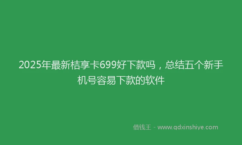 2025年最新桔享卡699好下款吗，总结五个新手机号容易下款的软件