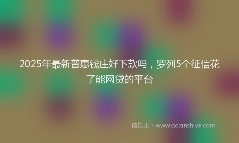 2025年最新普惠钱庄好下款吗，罗列5个征信花了能网贷的平台