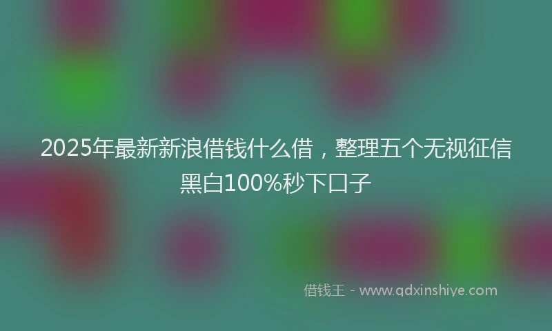 2025年最新新浪借钱什么借，整理五个无视征信黑白100%秒下口子