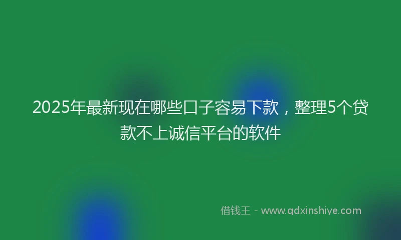 2025年最新现在哪些口子容易下款，整理5个贷款不上诚信平台的软件