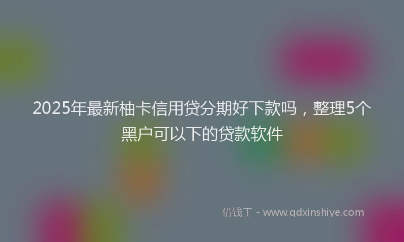 2025年最新柚卡信用贷分期好下款吗，整理5个黑户可以下的贷款软件