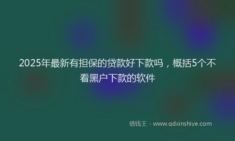 2025年最新有担保的贷款好下款吗，概括5个不看黑户下款的软件