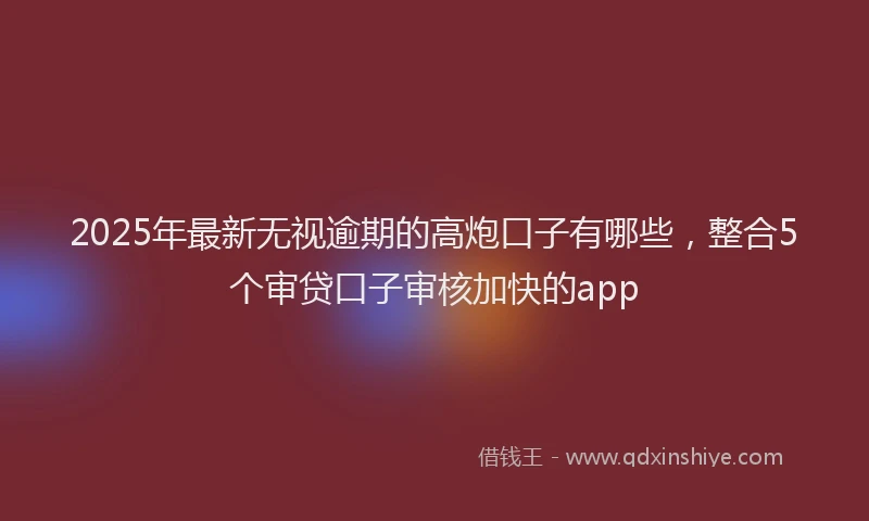 2025年最新无视逾期的高炮口子有哪些，整合5个审贷口子审核加快的app