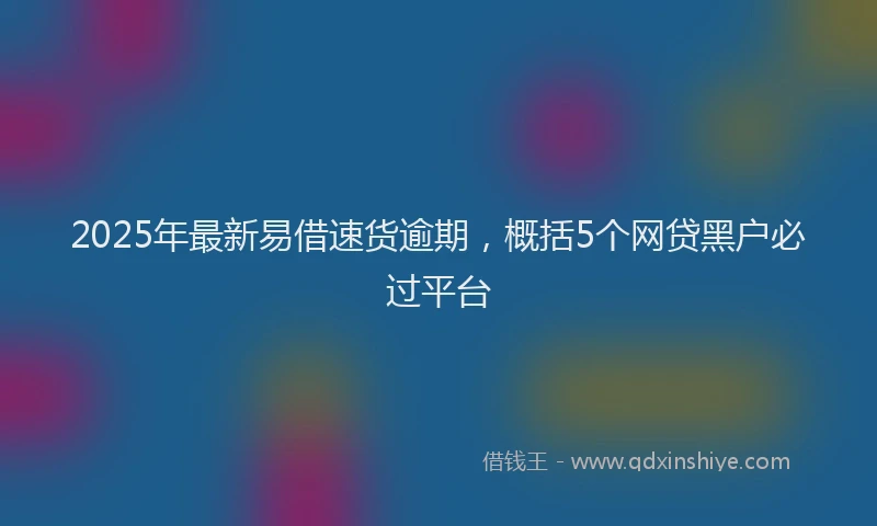 2025年最新易借速货逾期，概括5个网贷黑户必过平台