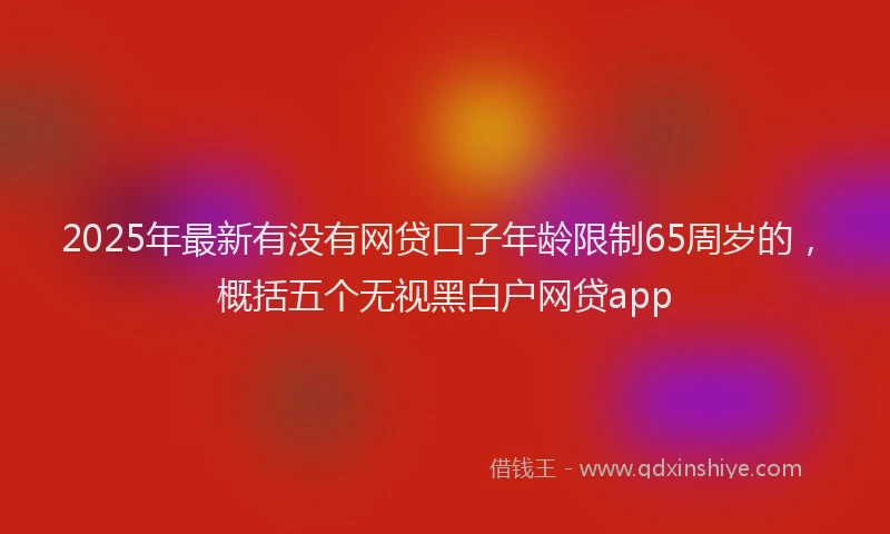 2025年最新有没有网贷口子年龄限制65周岁的，概括五个无视黑白户网贷app