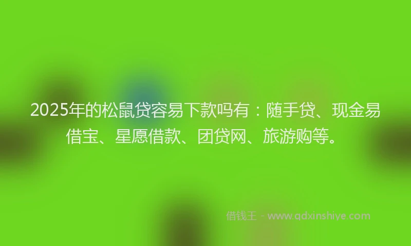2025年的松鼠贷容易下款吗有：随手贷、现金易借宝、星愿借款、团贷网、旅游购等。