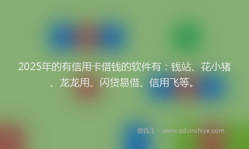 2025年的有信用卡借钱的软件有：钱站、花小猪、龙龙用、闪贷易借、信用飞等。