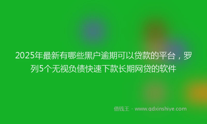 2025年最新有哪些黑户逾期可以贷款的平台，罗列5个无视负债快速下款长期网贷的软件