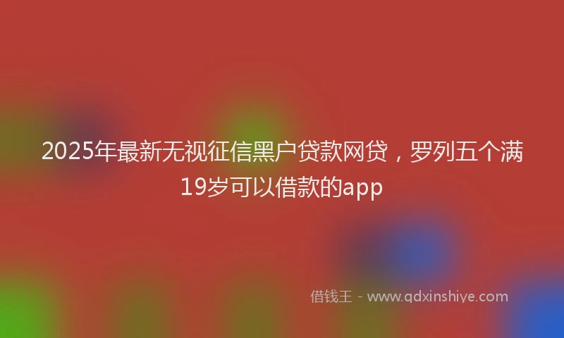 2025年最新无视征信黑户贷款网贷，罗列五个满19岁可以借款的app