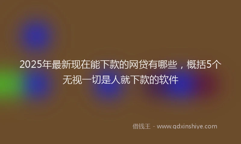 2025年最新现在能下款的网贷有哪些，概括5个无视一切是人就下款的软件