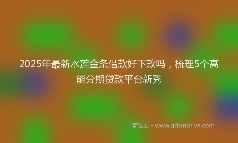 2025年最新水莲金条借款好下款吗，梳理5个高能分期贷款平台新秀