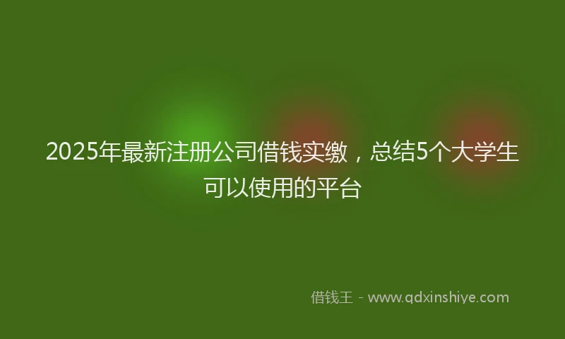 2025年最新注册公司借钱实缴，总结5个大学生可以使用的平台