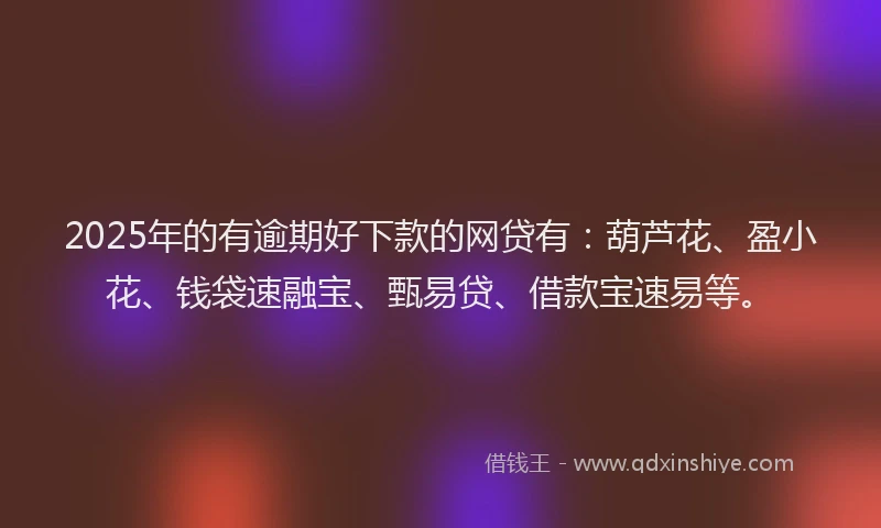 2025年的有逾期好下款的网贷有：葫芦花、盈小花、钱袋速融宝、甄易贷、借款宝速易等。