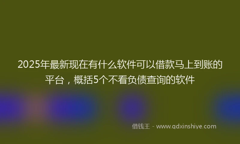 2025年最新现在有什么软件可以借款马上到账的平台，概括5个不看负债查询的软件