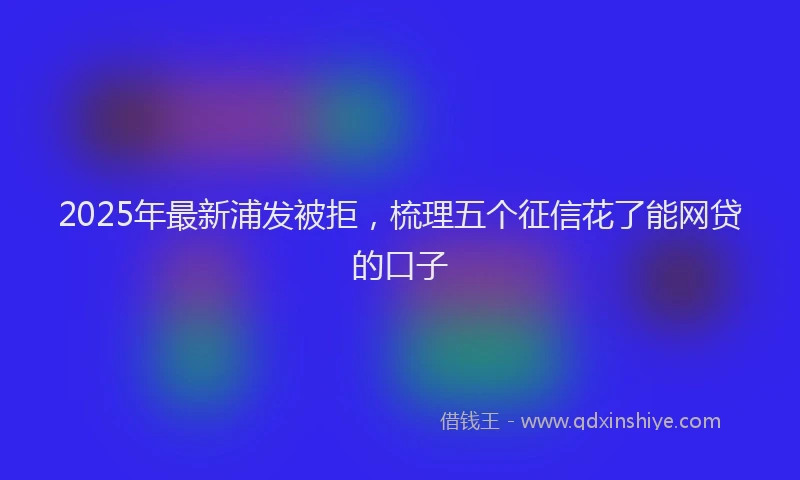 2025年最新浦发被拒，梳理五个征信花了能网贷的口子