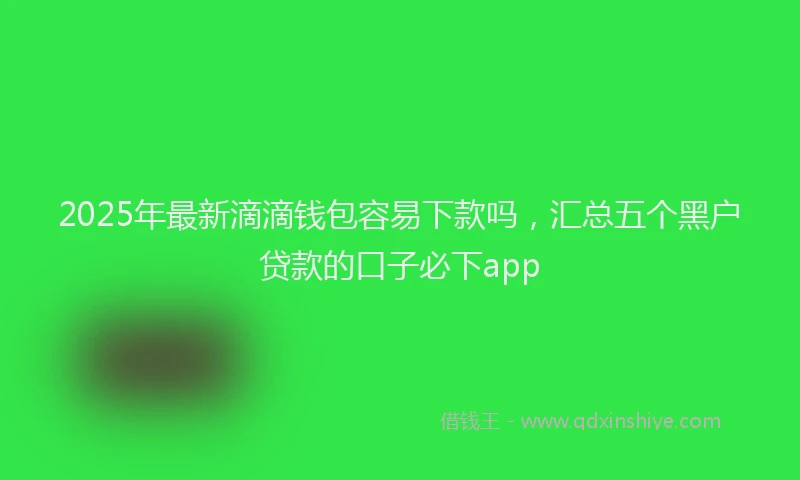 2025年最新滴滴钱包容易下款吗，汇总五个黑户贷款的口子必下app