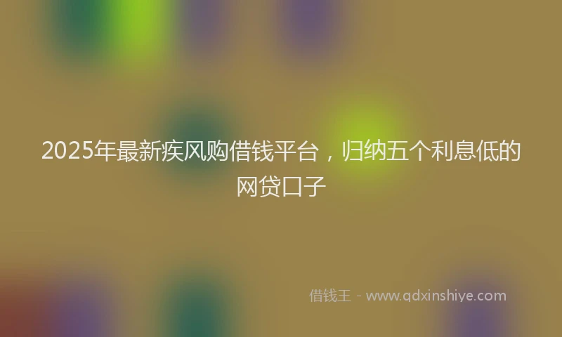 2025年最新疾风购借钱平台，归纳五个利息低的网贷口子