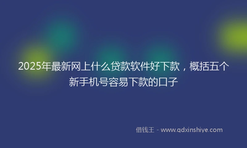 2025年最新网上什么贷款软件好下款，概括五个新手机号容易下款的口子