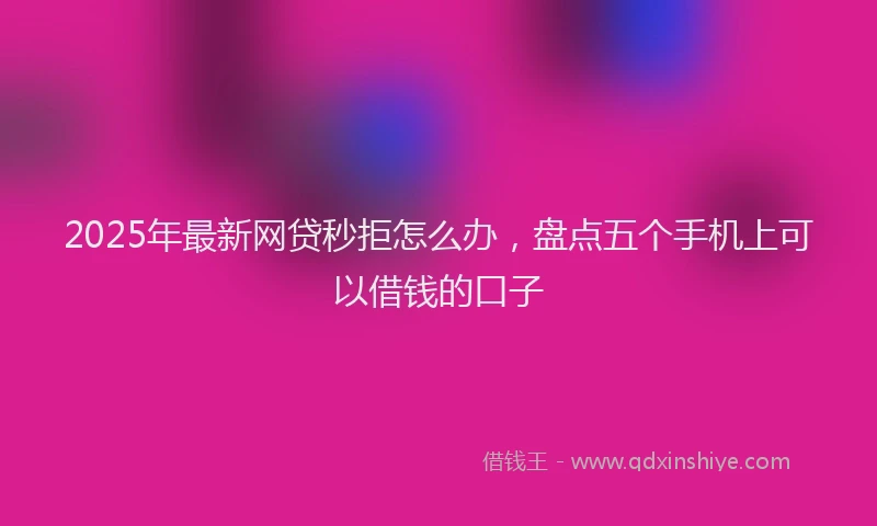 2025年最新网贷秒拒怎么办，盘点五个手机上可以借钱的口子
