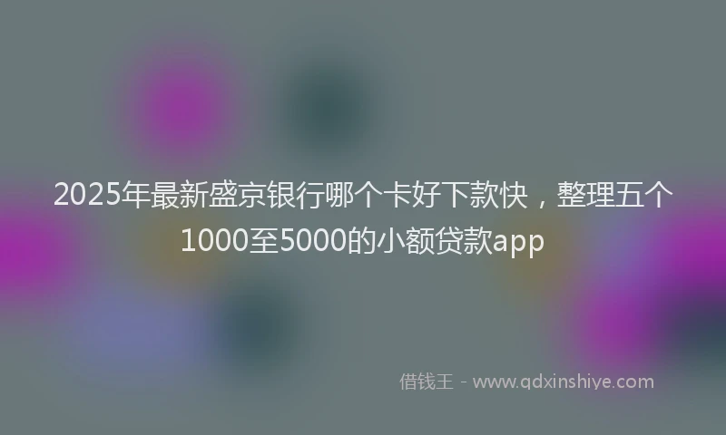 2025年最新盛京银行哪个卡好下款快，整理五个1000至5000的小额贷款app
