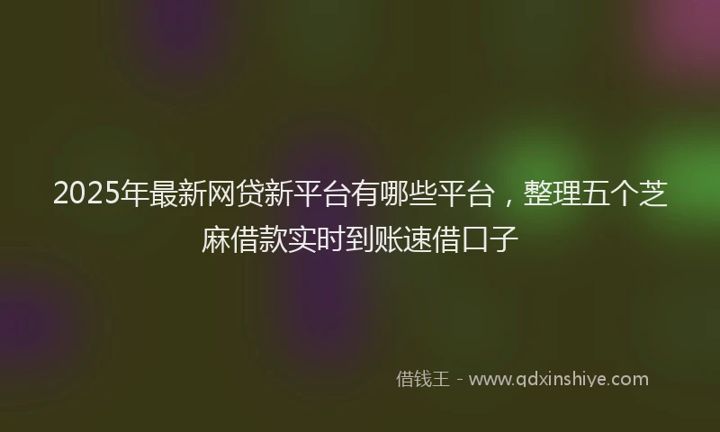 2025年最新网贷新平台有哪些平台，整理五个芝麻借款实时到账速借口子