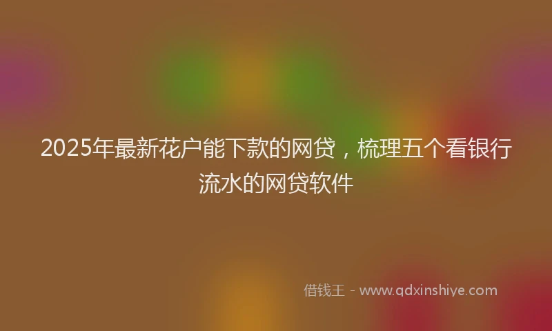 2025年最新花户能下款的网贷，梳理五个看银行流水的网贷软件