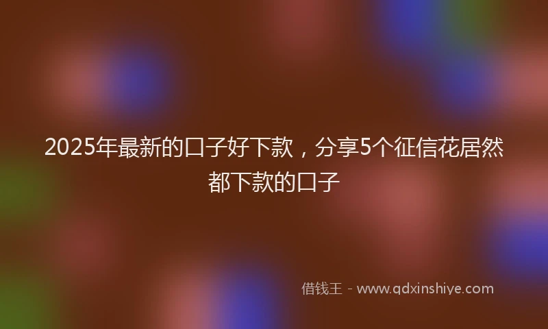 2025年最新的口子好下款，分享5个征信花居然都下款的口子