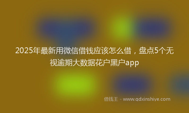 2025年最新用微信借钱应该怎么借，盘点5个无视逾期大数据花户黑户app