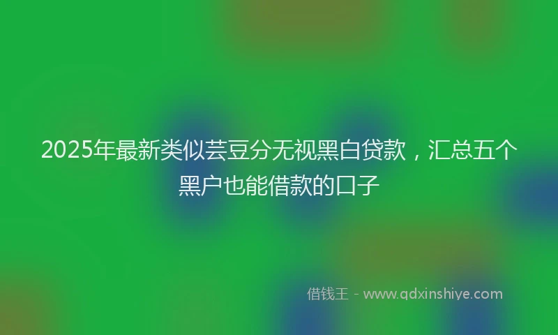 2025年最新类似芸豆分无视黑白贷款，汇总五个黑户也能借款的口子