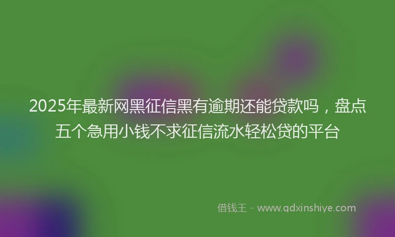 2025年最新网黑征信黑有逾期还能贷款吗，盘点五个急用小钱不求征信流水轻松贷的平台