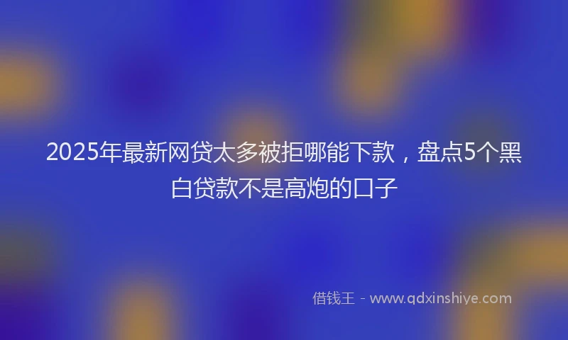 2025年最新网贷太多被拒哪能下款，盘点5个黑白贷款不是高炮的口子