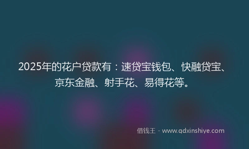 2025年的花户贷款有：速贷宝钱包、快融贷宝、京东金融、射手花、易得花等。
