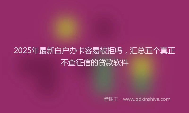 2025年最新白户办卡容易被拒吗，汇总五个真正不查征信的贷款软件