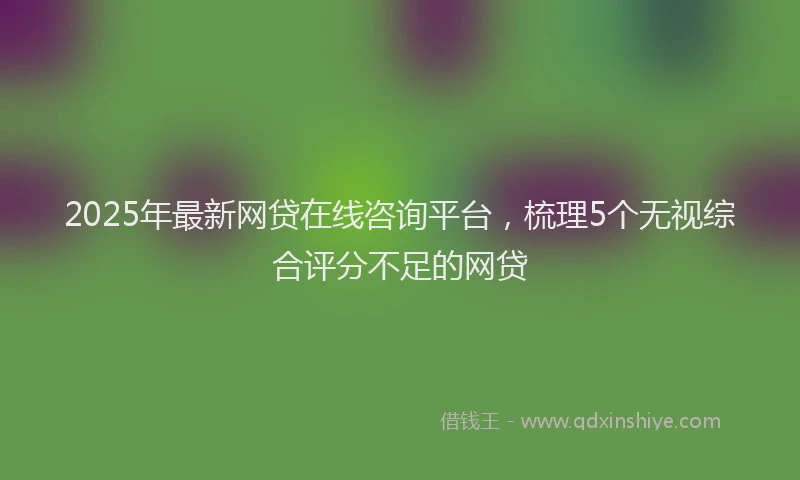 2025年最新网贷在线咨询平台，梳理5个无视综合评分不足的网贷