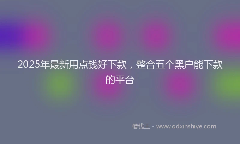 2025年最新用点钱好下款，整合五个黑户能下款的平台